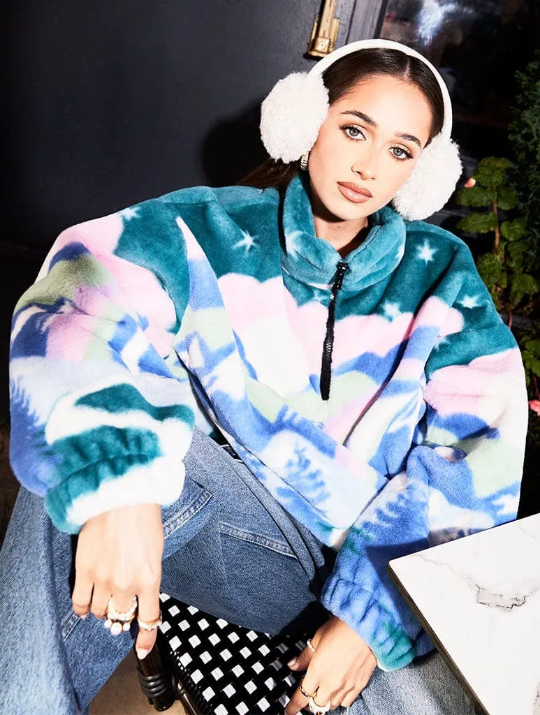 Landscape Teddy Fleece Jacket sold by Skinnydip London