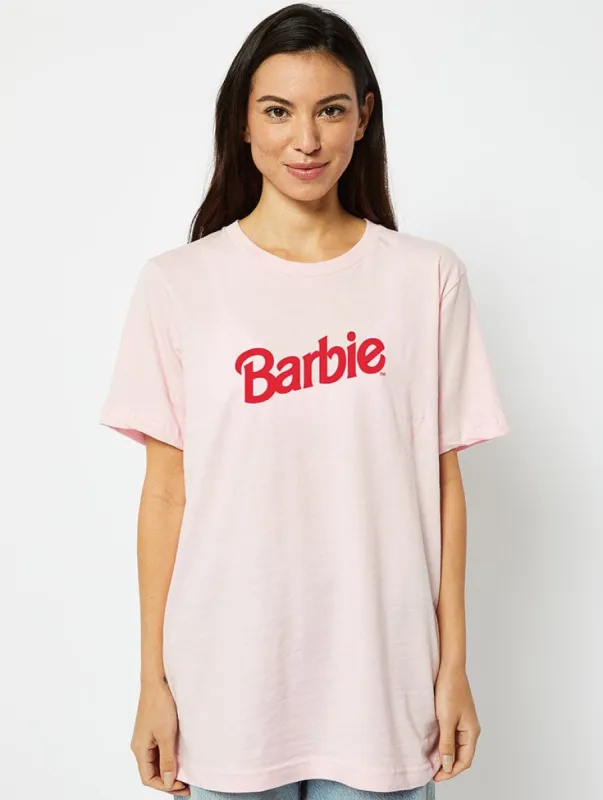 Barbie x Skinnydip Pink & Red Logo T-Shirt sold by Skinnydip London