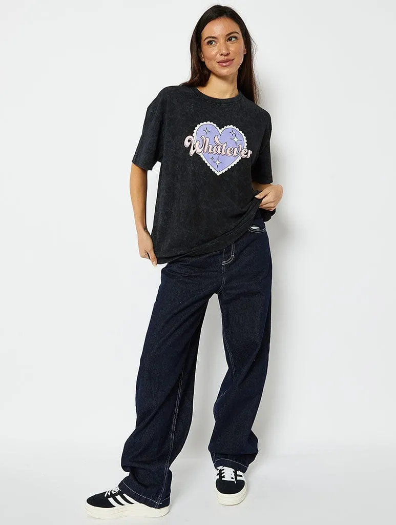 Whatever Acid Wash Oversized T-Shirt sold by Skinnydip London product image thumbnail 4