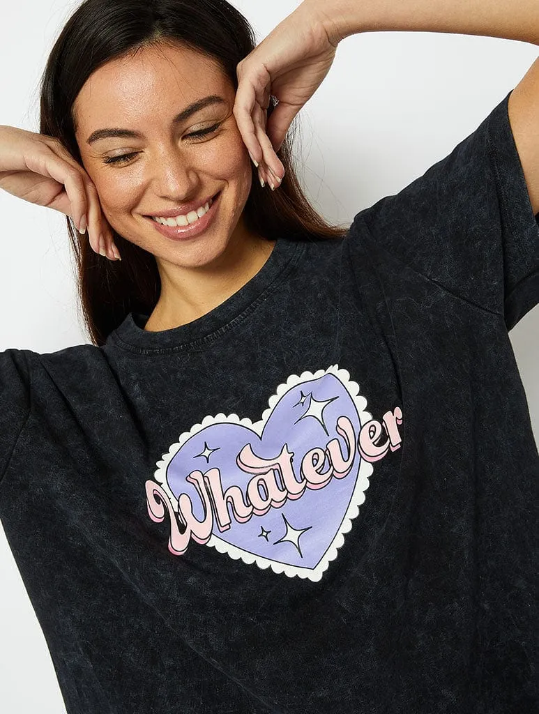Whatever Acid Wash Oversized T-Shirt sold by Skinnydip London product image thumbnail 2