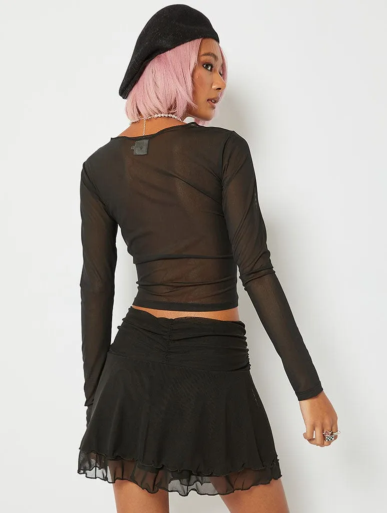 Mesh Star Embellished Crop Top sold by Skinnydip London product image thumbnail 4