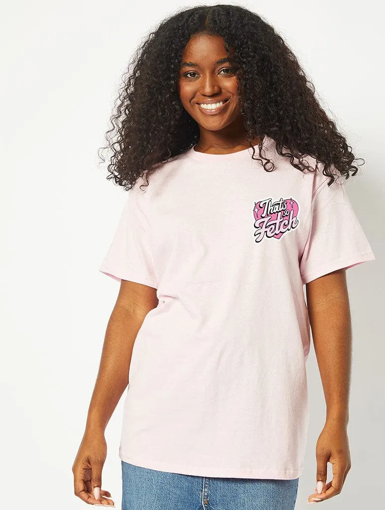 Mean Girls x Skinnydip That's so Fetch Heart T-Shirt in Pink sold by Skinnydip London product image thumbnail 2