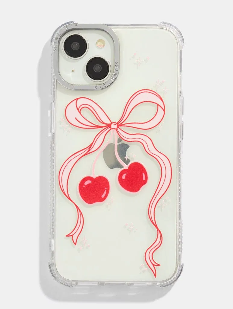 Cherry Ribbon Bow Shock iPhone Case sold by Skinnydip London