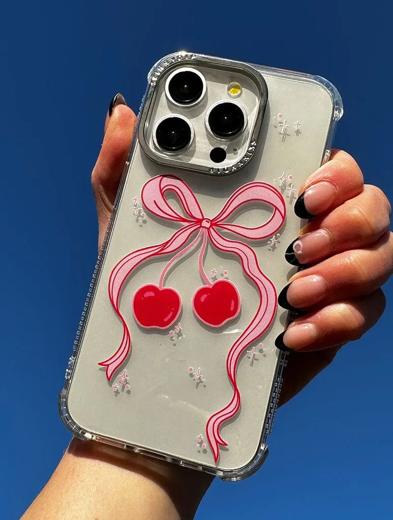 Cherry Ribbon Bow Shock iPhone Case sold by Skinnydip London product image thumbnail 2