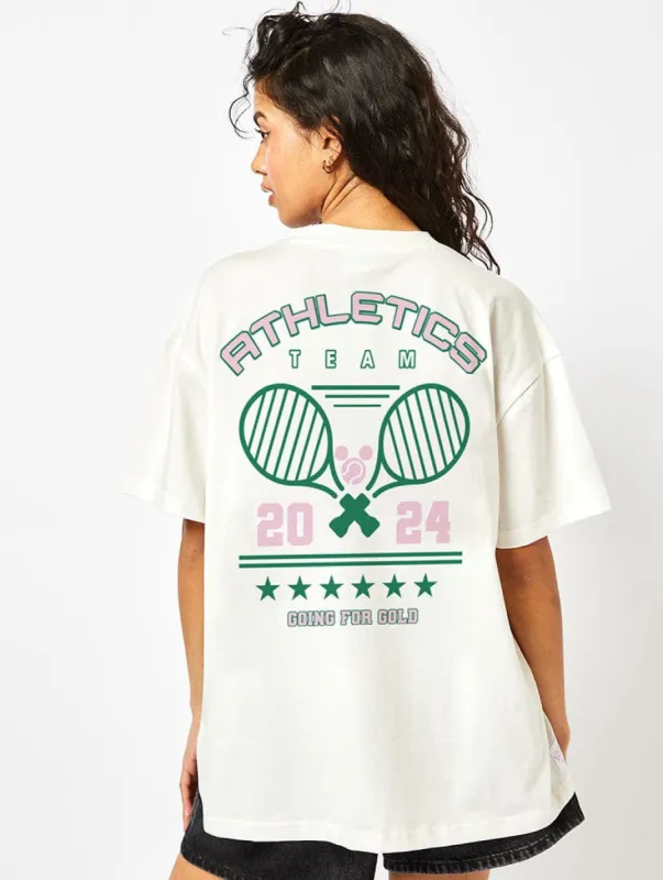 Disney Athletics Team T-Shirt In Ecru sold by Skinnydip London