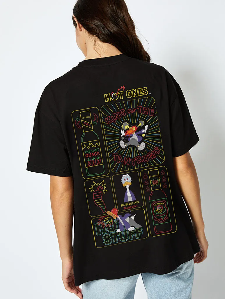 Disney x Hot Ones T-Shirt in Black sold by Skinnydip London