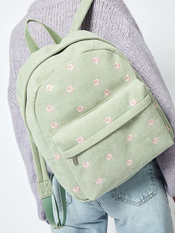 Daisy Repeat Backpack in Sage sold by Skinnydip London