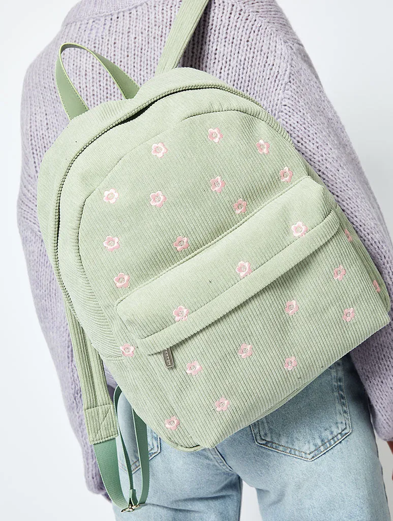 Daisy Repeat Backpack in Sage sold by Skinnydip London