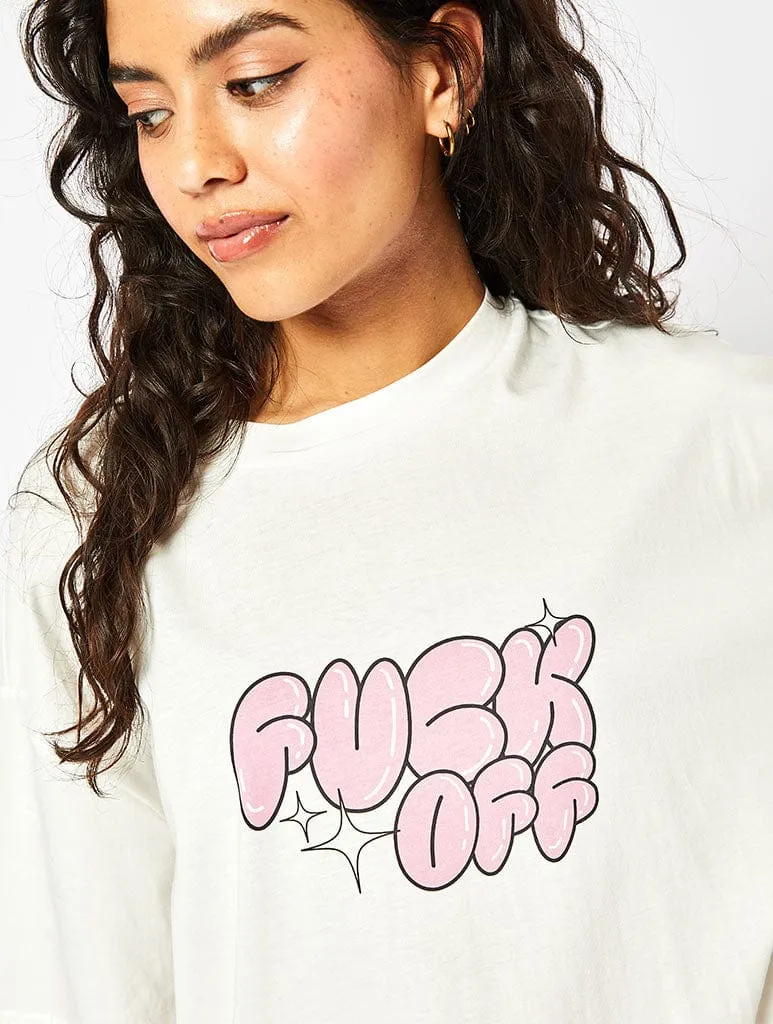 F*ck Off T-Shirt in White sold by Skinnydip London product image thumbnail 4