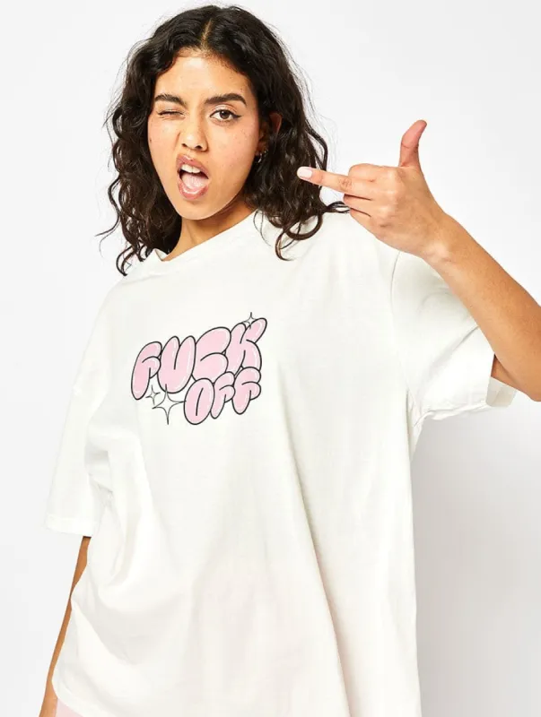 F*ck Off T-Shirt in White sold by Skinnydip London