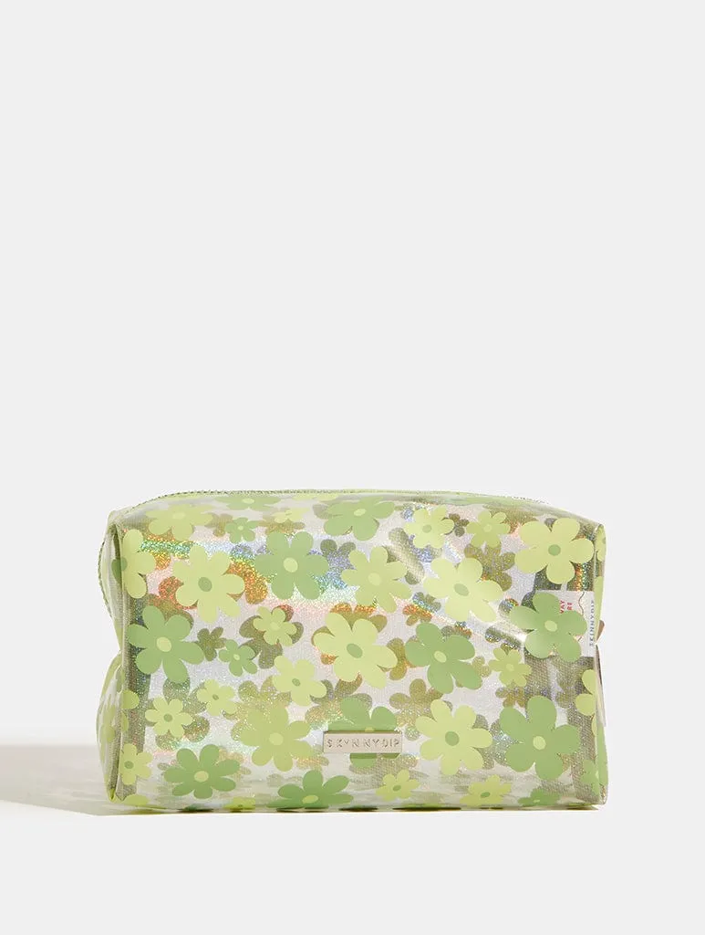 Sage Warped Flower Makeup Bag sold by Skinnydip London product image thumbnail 3