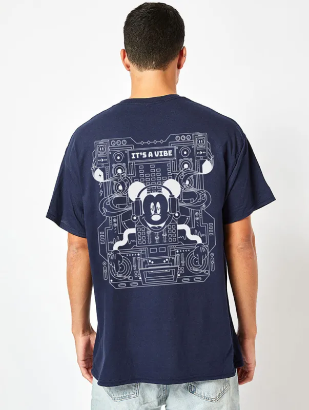 Disney Mickey It's a Vibe T-Shirt in Navy sold by Skinnydip London