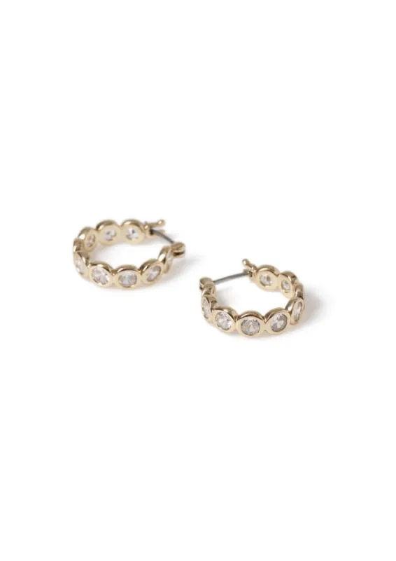 Liars & Lovers Mini Crystal Circle Huggie sold by Skinnydip London