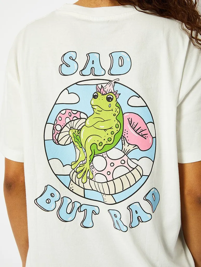 Sad But Rad Graphic Ecru Oversized T-Shirt sold by Skinnydip London product image thumbnail 3