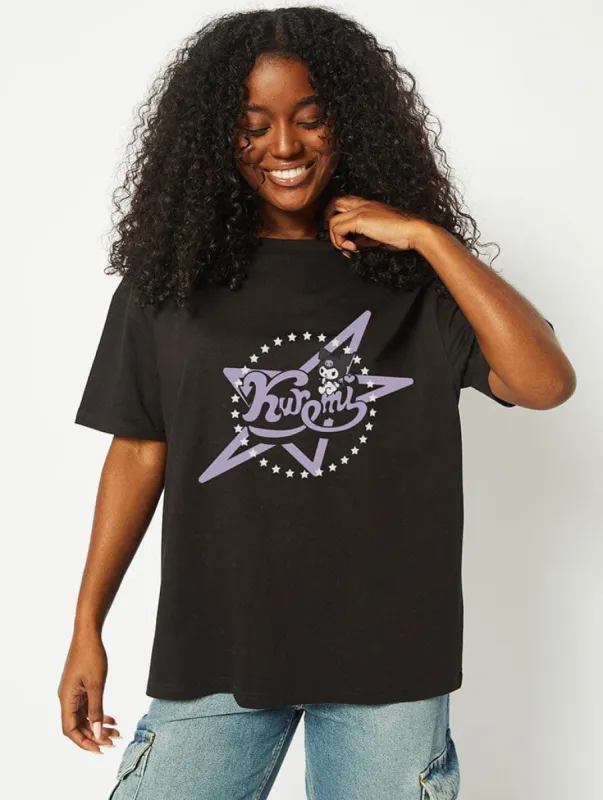 Hello Kitty x Skinnydip Kuromi T-Shirt in Black sold by Skinnydip London