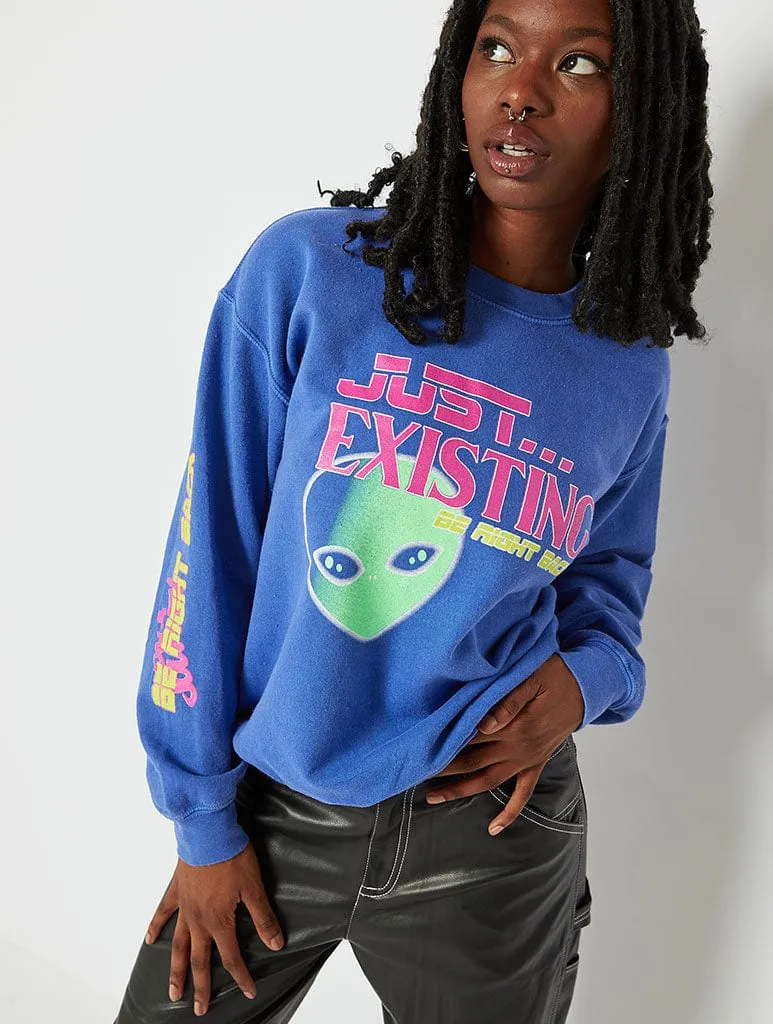 Just Existing Graphic Oversized Sweatshirt sold by Skinnydip London