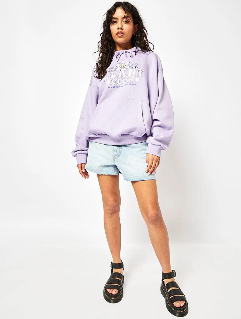 Plant Club Oversized Hoodie in Lilac sold by Skinnydip London product image thumbnail 4