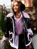 Heart Pocket Borg Trim Vinyl Boxy Jacket sold by Skinnydip London