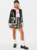 Heart Pocket Borg Trim Vinyl Boxy Jacket sold by Skinnydip London