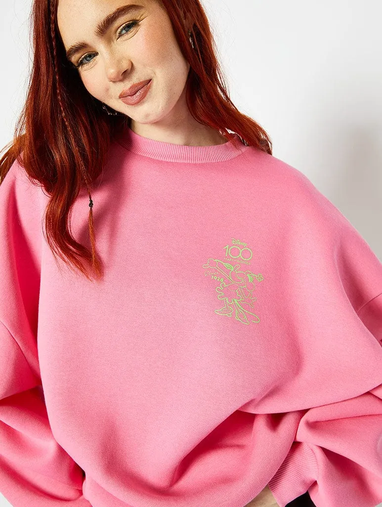 Disney Vintage Minnie Mouse Graphic Oversized Sweatshirt In Pink sold by Skinnydip London product image thumbnail 2