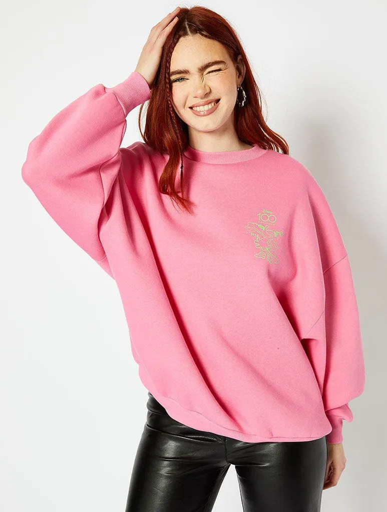Disney Vintage Minnie Mouse Graphic Oversized Sweatshirt In Pink sold by Skinnydip London product image thumbnail 4