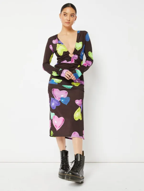 Neon Heart Midi Dress sold by Skinnydip London