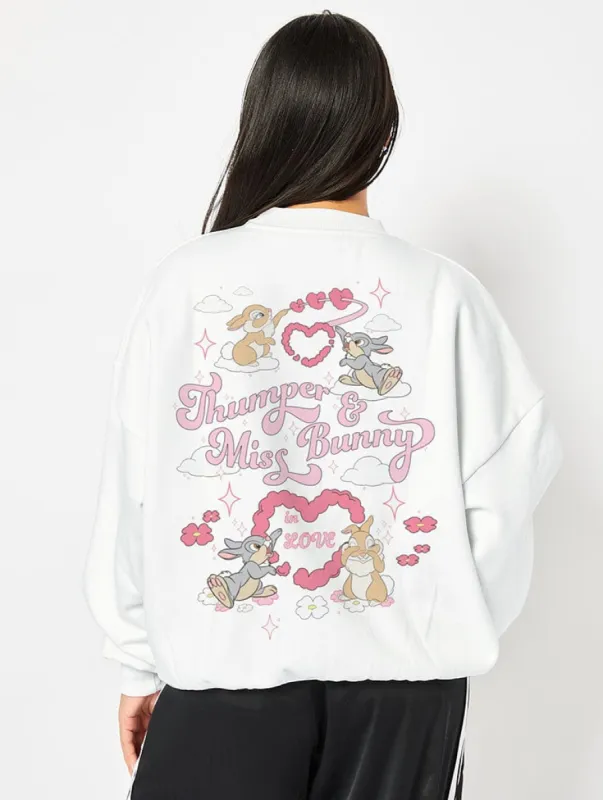 Disney Thumper & Miss Bunny Sweatshirt in White sold by Skinnydip London