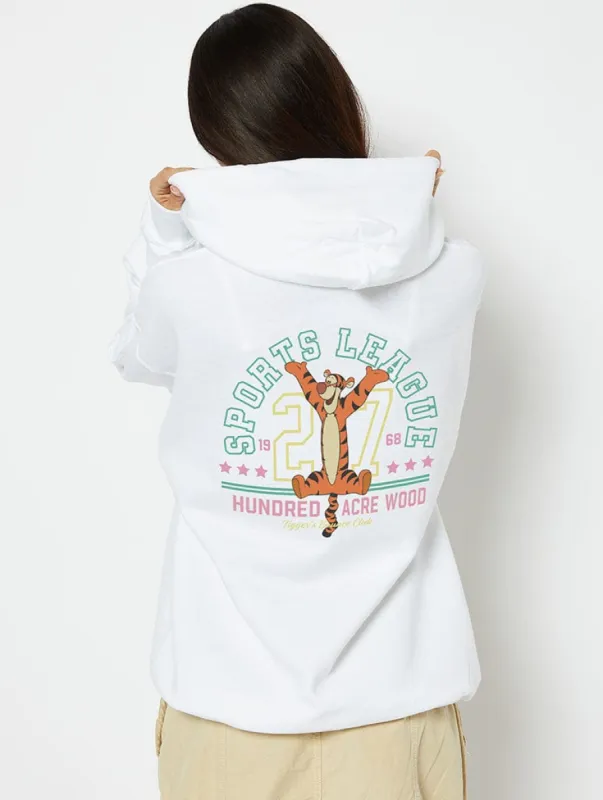 Disney Tigger Varsity Hoodie in White sold by Skinnydip London