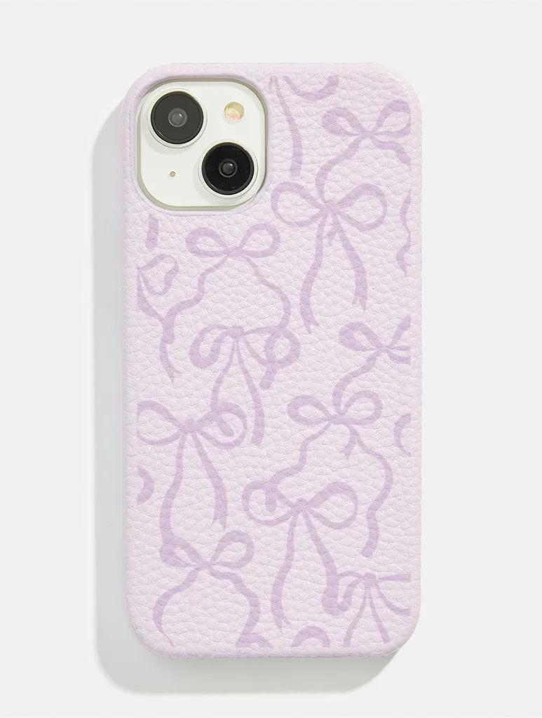 Lilac Bows Vegan Leather Phone Case sold by Skinnydip London