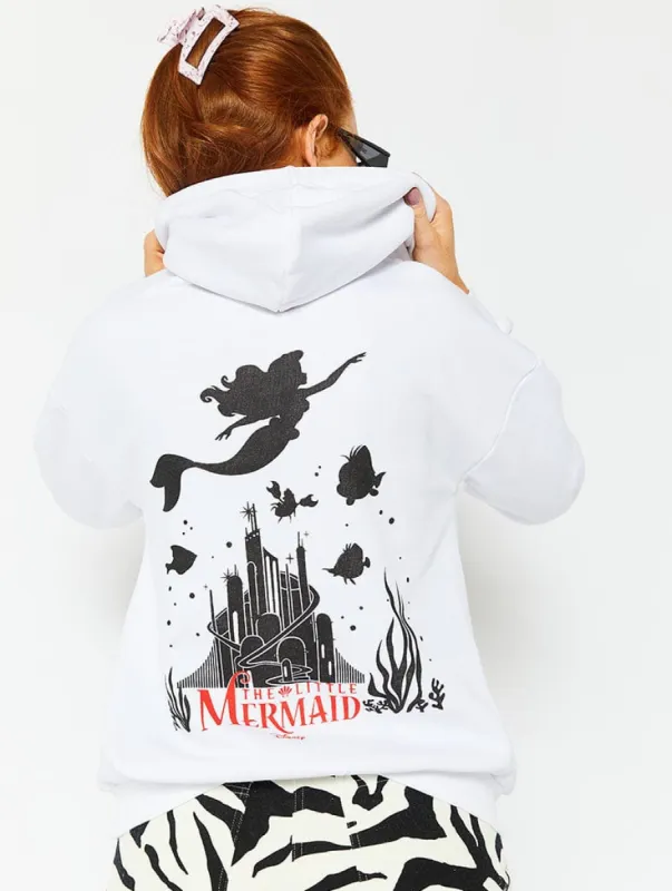 Disney Little Mermaid Poster Hoodie in White sold by Skinnydip London