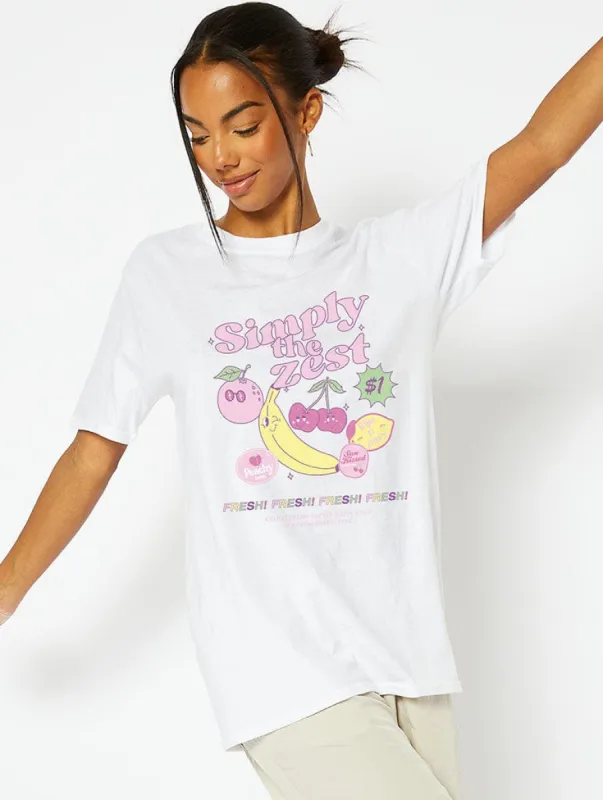 Simply the Zest White T-Shirt sold by Skinnydip London