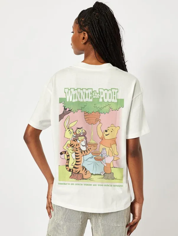 Disney Winnie The Pooh Poster T-Shirt In Ecru sold by Skinnydip London
