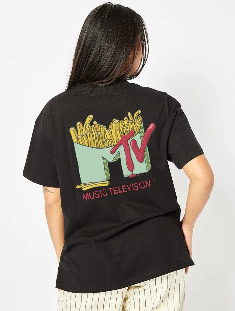 MTV Fries T-Shirt in Black sold by Skinnydip London