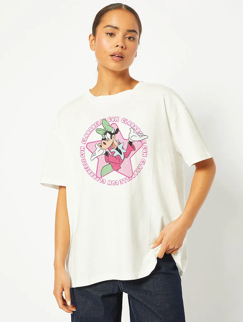 Disney Clarabelle Cow T-Shirt in Ecru sold by Skinnydip London