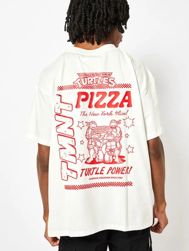 Teenage Mutant Ninja Turtles x Skinnydip Pizza T-Shirt in White sold by Skinnydip London