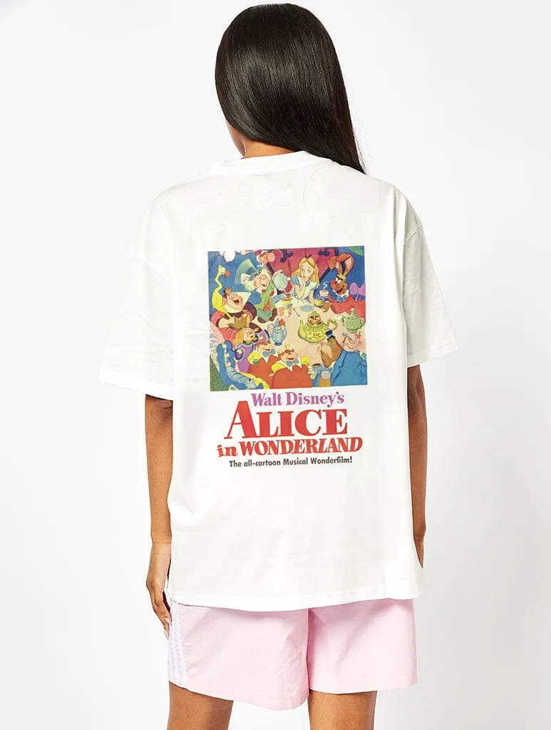 Disney Alice In Wonderland Oversized Ecru T-Shirt sold by Skinnydip London