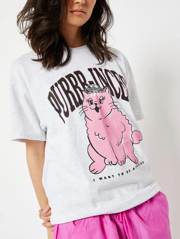 Purr-incess Cat Graphic Oversized T-Shirt sold by Skinnydip London