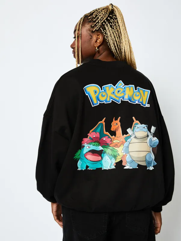 Pok√©mon Group Sweatshirt in Black sold by Skinnydip London