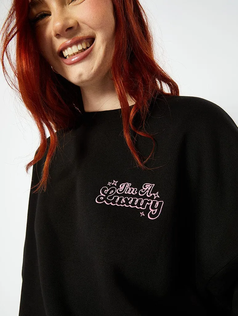 I'm A Luxury Graphic Black Sweat sold by Skinnydip London product image thumbnail 3