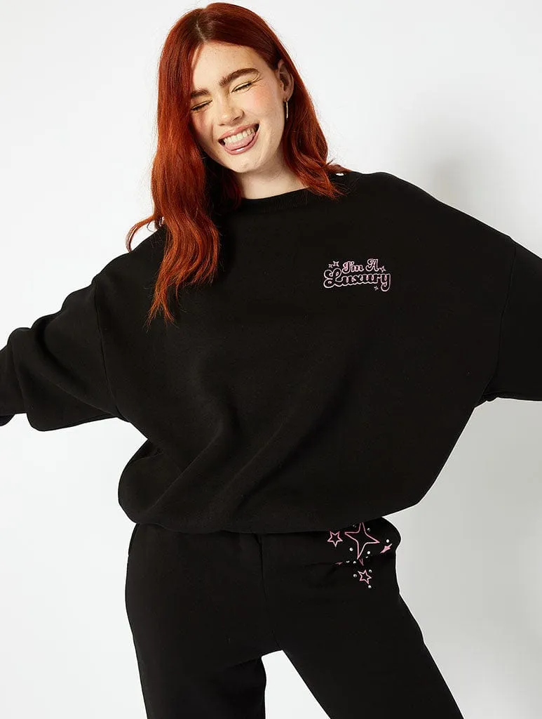 I'm A Luxury Graphic Black Sweat sold by Skinnydip London product image thumbnail 5