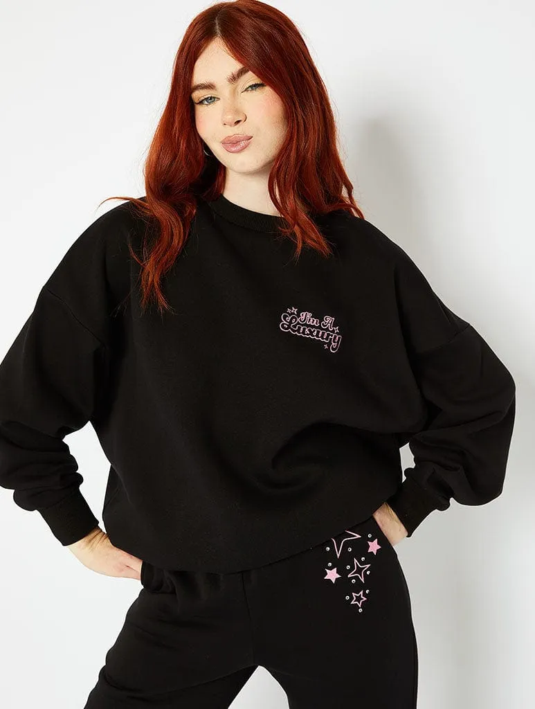 I'm A Luxury Graphic Black Sweat sold by Skinnydip London product image thumbnail 2