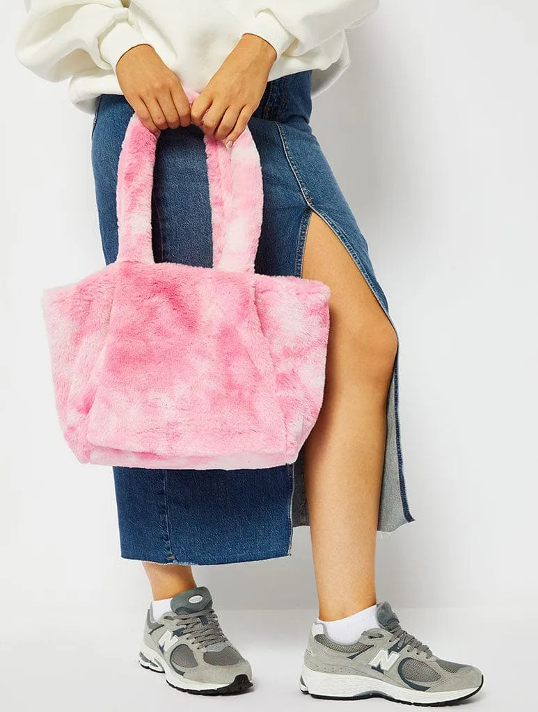 Pink Tie Dye Fluff Tote Bag sold by Skinnydip London