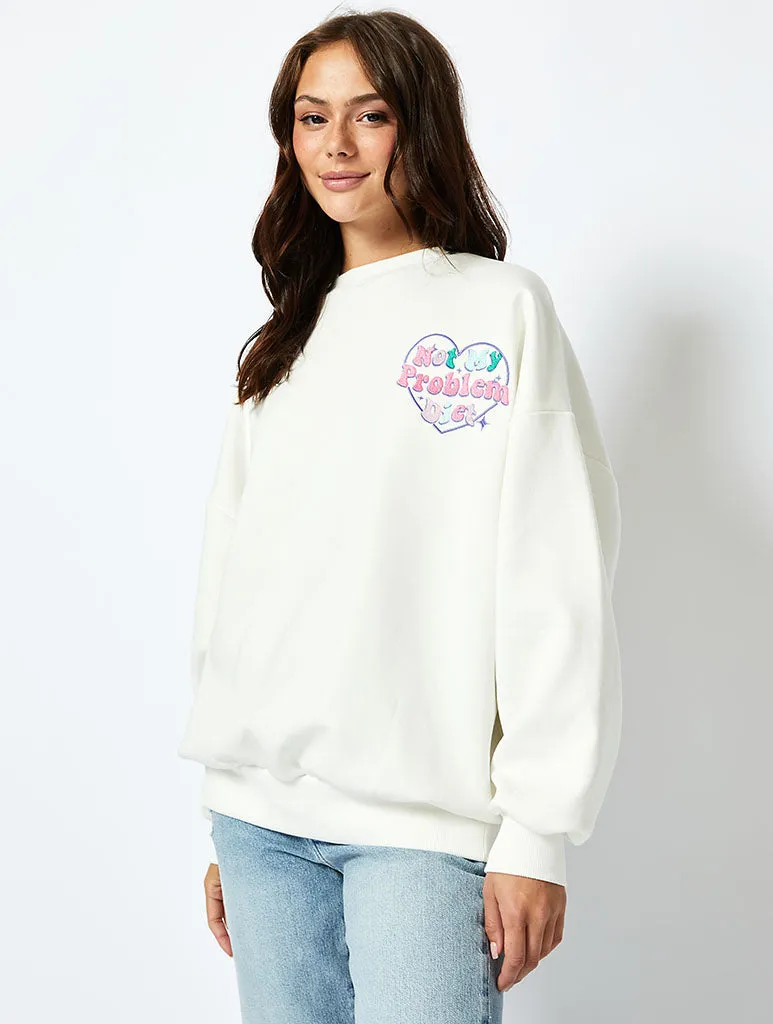 I'm On A Not My Problem Diet Sweatshirt in Ecru sold by Skinnydip London product image thumbnail 3