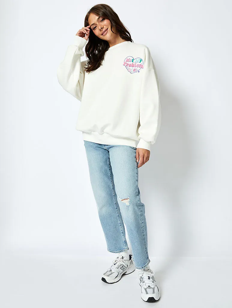 I'm On A Not My Problem Diet Sweatshirt in Ecru sold by Skinnydip London product image thumbnail 5