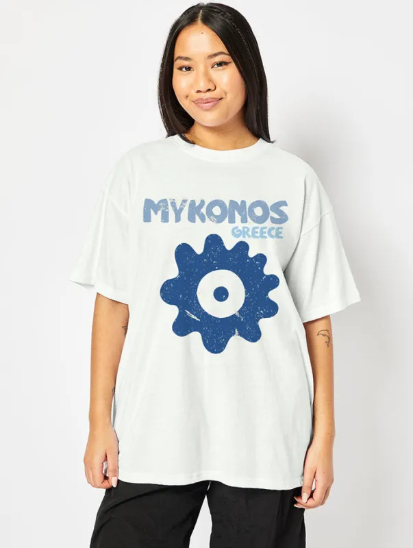 Mykonos T-Shirt in Ecru sold by Skinnydip London