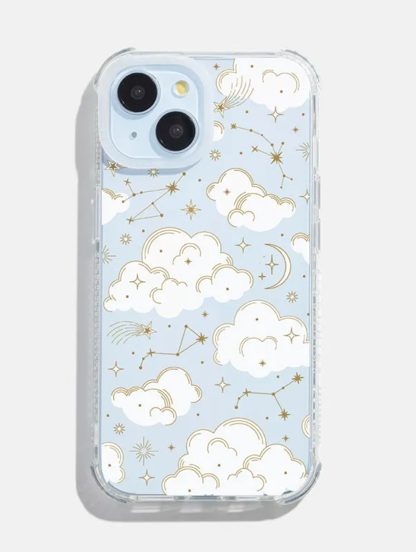 Gold Celestial Cloud Shock iPhone Case made by Skinnydip London