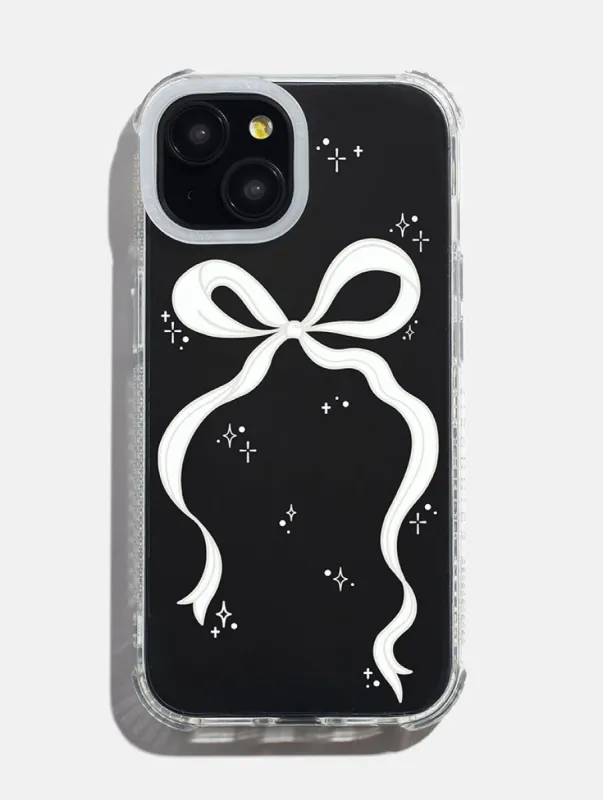 White Single Bow Shock iPhone Case sold by Skinnydip London