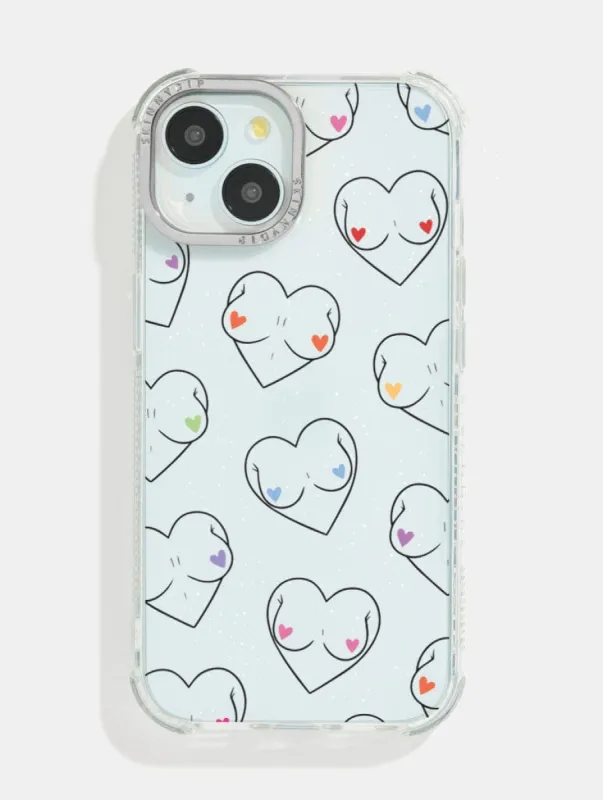 Charlotte Willcox x Skinnydip Boob Hearts Shock iPhone Case made by Skinnydip London