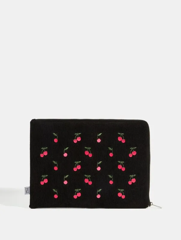 Embroidered Cherry Laptop Case sold by Skinnydip London