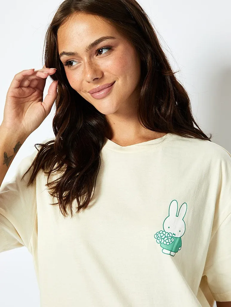 Miffy Poster T-Shirt in Sand sold by Skinnydip London